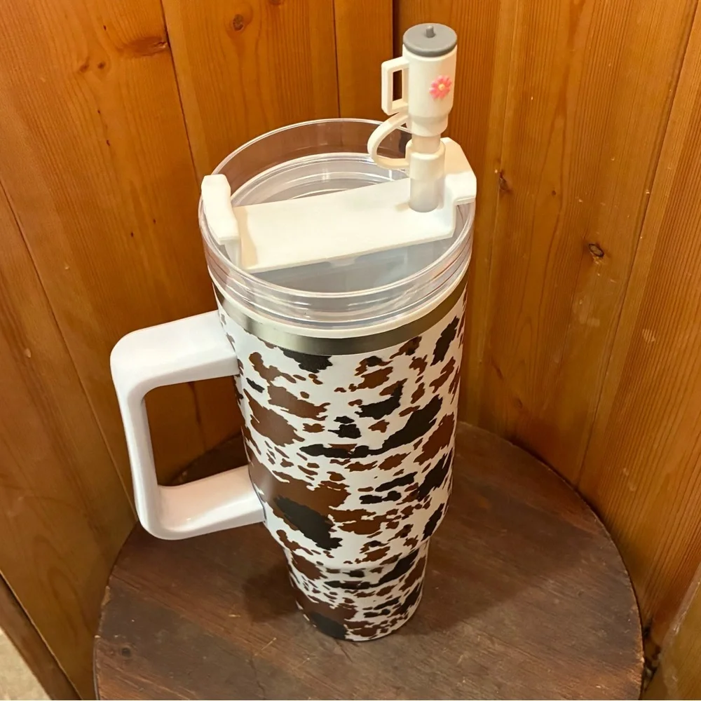 40oz Cow Print Tumbler - NEW - Picture 8 of 8